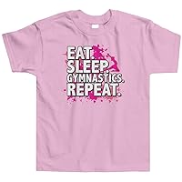 Threadrock Little Girls' Eat Sleep Gymnastics Repeat Toddler T-Shirt