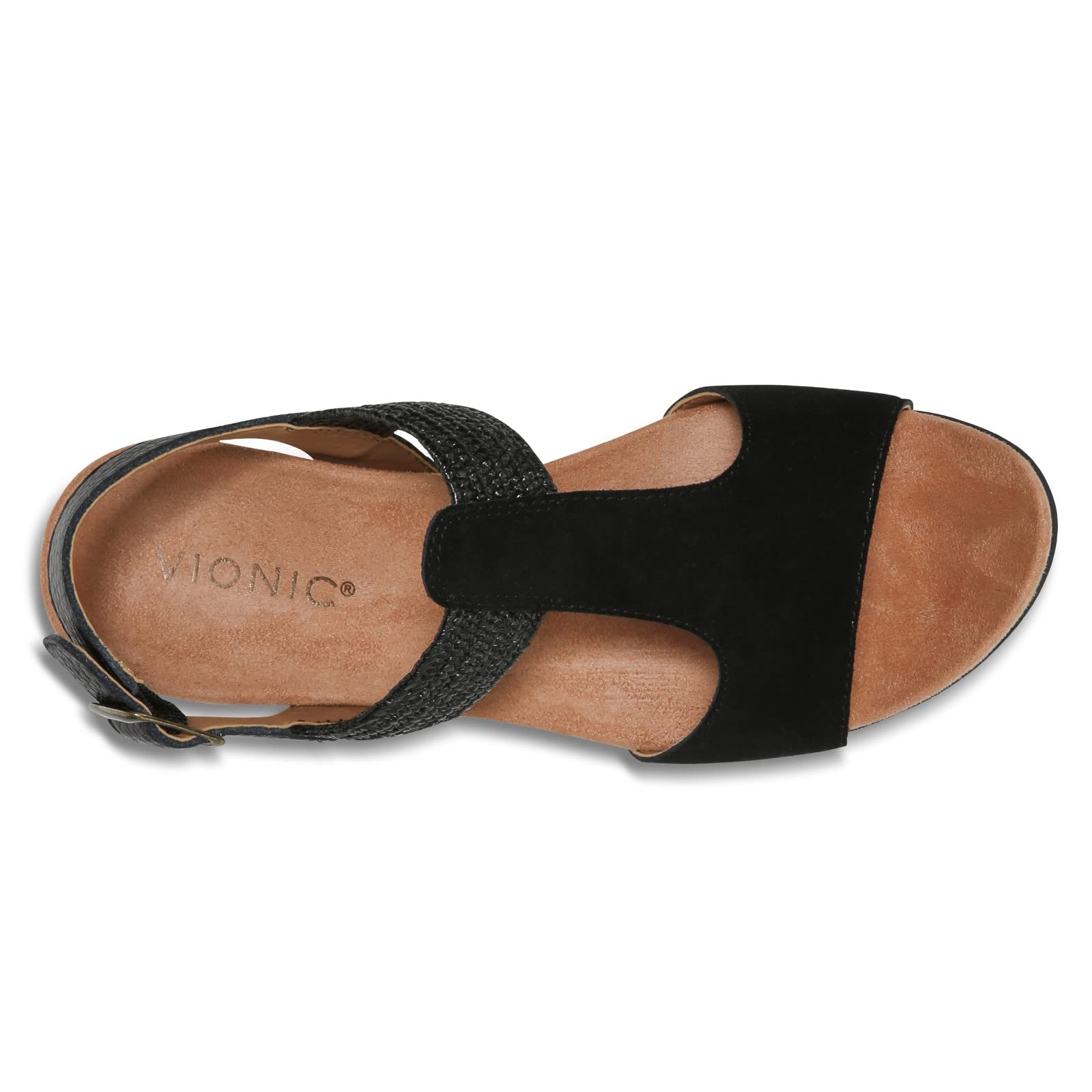 Vionic Women's Paradise Kaytie Backstrap Wedges - Supportive Ladies Suede and Jute Wedges That Include Three-Zone Comfort with Orthotic Insole Arch Support, Medium Fit