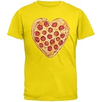 Old Glory Pizza Heart Yellow Adult T-Shirt - X-Large