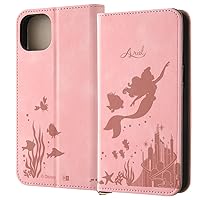 Inglem iPhone 15 Plus Case Disney Folio Leather Case Raffine Ariel Monotone