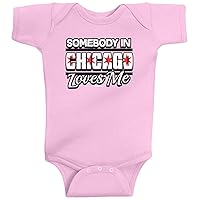 Threadrock Baby Girls' Somebody In Chicago Loves Me Infant Bodysuit