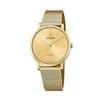 Festina Swiss Made F20022/2 Men's Watch with Gold Stainless Steel Case and Gold Stainless Steel Strap, Gold, Bracelet