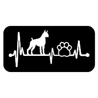 Boxer Heartbeat Lifeline Dog Paw Decal Sticker for Car Window 8 Inch BG 152