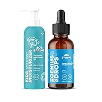 Organic Kids Focus and Attention Drops - Ginkgo Biloba for Kids Focus Supplement for Kids and Baby Moisturizing Cream - Baby Lotion for Sensitive Skin