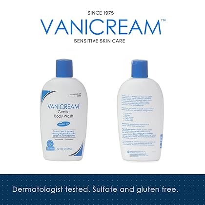 Vanicream, Shampoo, Fragrance, 12 fl Ounce & Gentle Body Wash, 12 Ounce & Gentle Facial Cleanser with Pump Dispenser