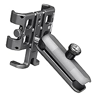 FANAUE Motorcycle Phone Mount with 1 Inch Ball Head for RAM Mounts B Size Double Socket Arm and Scooter UTV/ATV Bike Phone Holder, Aluminum Anti-Theft Phones Clip for 5.5-7