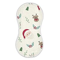 Christmas Santa Claus Baby Burp Cloth 1 Pack, Absorbent Soft Large Muslin Burp Cloths for Baby Boy, Girl, Newborn