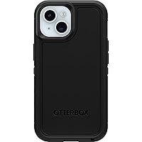 OtterBox iPhone 15, iPhone 14, and iPhone 13 Defender Series XT Case - BLACK, screenless, rugged, snaps to MagSafe, lanyard attachment