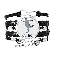 Father Fat Sports Family Art Deco Gift Fashion Bracelet Love Accessory Twisted Leather Knitting Rope Wristband Gift