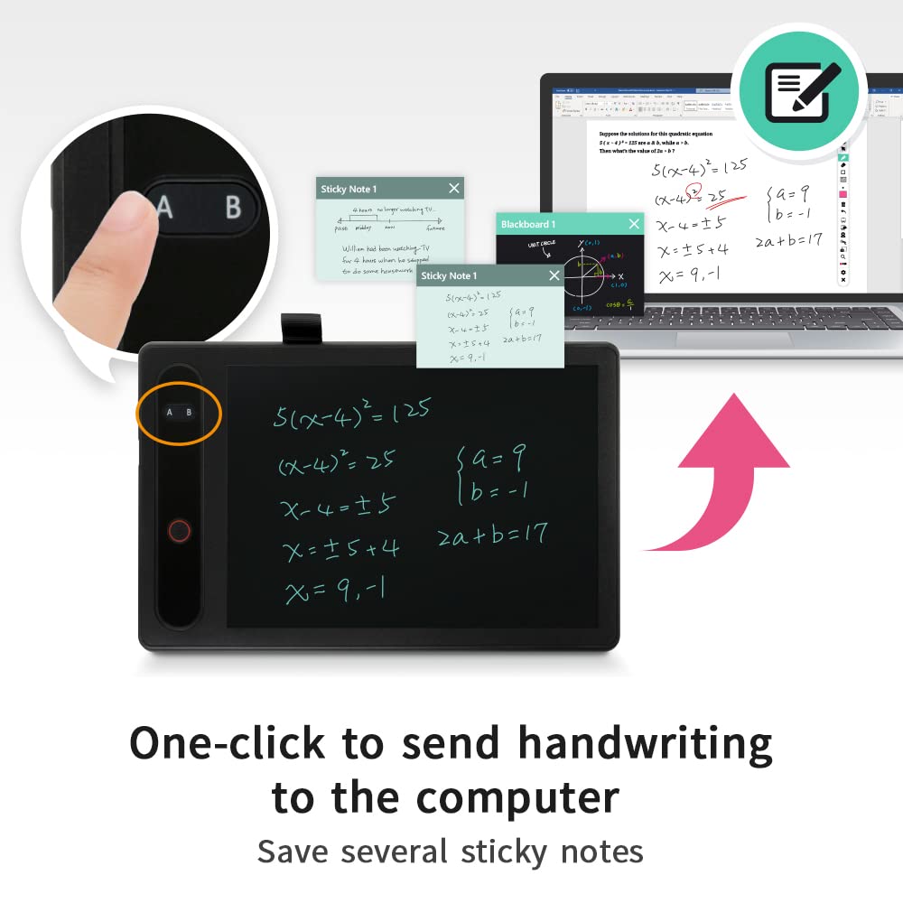 PenPower RemoteGo LCD Writing Pad | 2nd Generation | Visible Handwriting | 3-in-1 Software with Digital Whiteboard, Annotation, and Screen Recording | for Online Course Recording and Remote Teaching