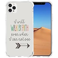 Case for iPhone 13 Pro Max Christian Bible, Cover Heavy Duty Protection Compatible with iPhone 13 Pro Max Christian Sayings Bible Verse I Will Walk by Faith Even When I Can Not See Corinthians