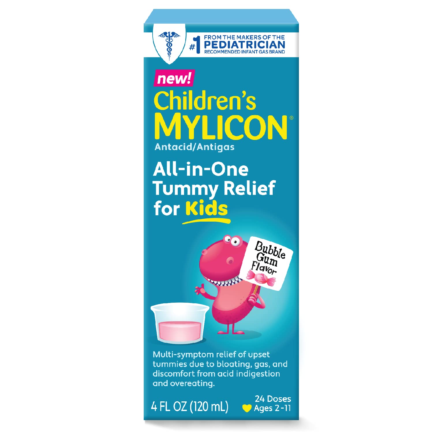 Children's Mylicon All-in-One Tummy Relief for Kids, Bubble Gum Flavor, 4oz