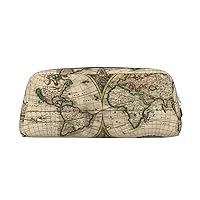 Pencil Case Pencil Pouch Pen Bag Vintage World Map Printed Stationery Organizer With Zipper Pencil Pen Case Cosmetic Bag For Office Travel Coin Pouch One Size