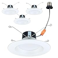 Armacost Lighting Retrofit Trim Smart Recessed RGB+WW LED Downlights for Remodel – 4 Pack 246013