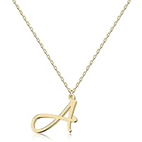 UMAGICBOX Personalized Initial Necklace - Handwritten Script Style Stainless Steel Minimalist jewelry - Non-Fading & Hypoallergenic - Gift Bag Included - 16