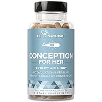 Eu Natural Conception Fertility Aid & Multi – Promotes Hormone Balance for Women – Pre-Prenatal Vitamin with Ashwagandha, Folate, Folic Acid, Vitex, and Myo-Inositol – 60 Vegetarian Soft Capsules