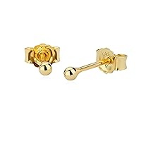 NKlaus Pair of Ball Stud Earrings Made of 585 Yellow Gold 14 Carat Diameter from 2.5 mm to 7.0 mm Earrings