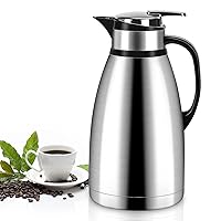 102 Oz Thermal Coffee Carafe, 3 Liter Stainless Steel Thermos Carafe, Double Wall Insulated Coffee Server,Fully Sealed Coffee Thermos Dispenser Keep Hot 12 Hours,Vacuum Thermal Pot for Coffee Beverage