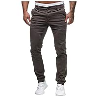 Dudubaby Mens Lounging Pants Men's Fashion Casual Solid Color Elastic Pocket Overalls Pants