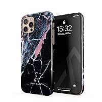 Phone Case Compatible with iPhone 12 PRO MAX - Hidden Beauty Light Pink Peach and Black Marble Cute Case for Woman Thin Design Durable Hard Plastic Protective Case