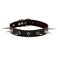 MILAKOO Gothic Rivet Spike Studded Choker Punk Rock Biker Strap Leather Collar Necklace Adjustable