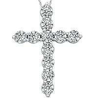 P3 POMPEII3 2Cttw Diamond Cross Pendant in 10k White Gold Women's Necklace