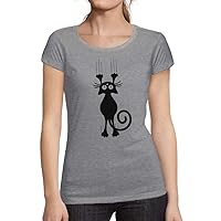 Women's Graphic T-Shirt Organic Funny Cartoon Cat Falling Eco-Friendly Ladies Limited Edition Short Sleeve