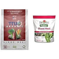 True Organic Blood Meal Granular Fertilizer 3 lbs - CDFA, OMRI Listed for Organic & Burpee Organic Blood Meal Fertilizer | Add to Potting Soil | Excellent Natural Source of Nitrogen