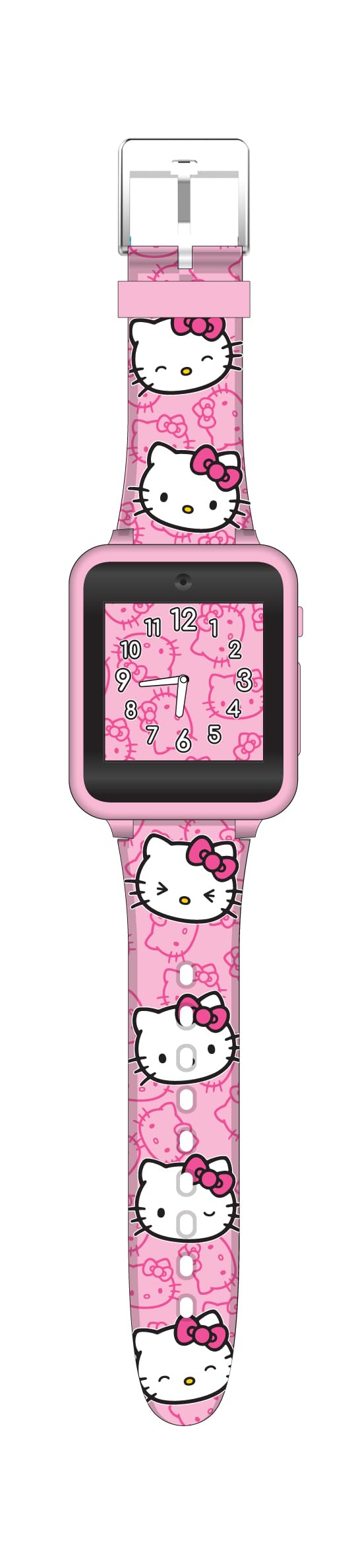 Accutime Hello Kitty Pink Educational Learning Touchscreen Kids Smart Watch - Toy for Girls, Boys, Toddlers - Selfie Cam, Learning Games, Alarm, Calculator, Pedometer & More (Model: HK4185)
