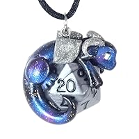 Design Your Own D20 Dragon Pendant, Custom Dice Dragon Necklace