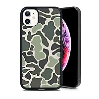 Old Camo Case for iPhone 12 Mini Case Silicone Ultra Shockproof Funny Protection Cute Army Green Camou Phone Case for Girls Women Baby Cover,5.4 Inch Black