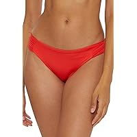 Trina Turk Women's Standard Monaco Shirred Hipster Bikini Bottom, Cheeky Coverage, Swimwear Separates, Searing