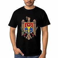 Moldova Flag Logo T Shirts Crewneck Short Sleeve Shirts Print T-Shirt Casual Loose Tees Tops for Adult