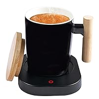 Coffee Mug Warmer Set, Self Heating Temperature Control, 14oz with Lid