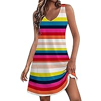 Summer Clothes for Women Sundress with Pockets Summer Boho Beach Dress Floral Dress V Neck Loose Tank Dresses