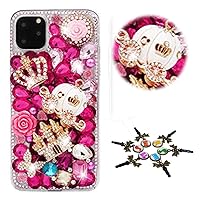 STENES Sparkle Phone Case Compatible with iPhone 11 - Stylish - 3D Handmade Bling Castle Pumpkin Car Crown Butterfly Rhinestone Crystal Diamond Design Cover Case - Red