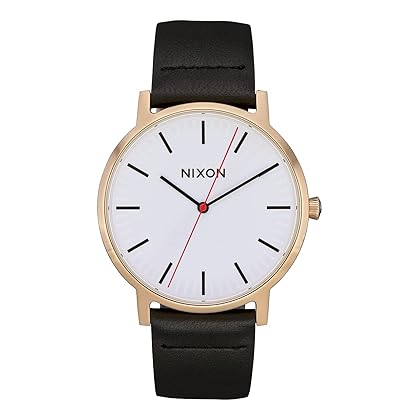 Nixon Men's Porter A10583157-00 40mm White Dial Leather Watch