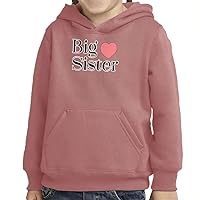Big Sister Heart Toddler Pullover Hoodie - Themed Sponge Fleece Hoodie - Print Hoodie for Kids