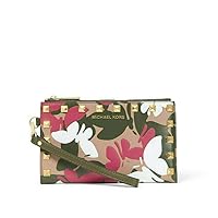 MICHAEL Michael Kors Adele Butterfly Camo Leather Smartphone Wallet in Olive