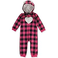 Carter's Baby Newborn Heart Plaid Hooded Pram Suit - Pink/Black, Newborn
