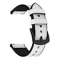 Fullmosa 22mm 20mm 18mm Leather Silicone Bands Compatible with Samsung Galaxy Watch 6/5/4/3,Garmin Watch