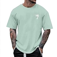 Mens Big and Tall Casual T-Shirts Los Angeles California Tshirts Round Neck Short Sleeve Loose Fit Summer Tops