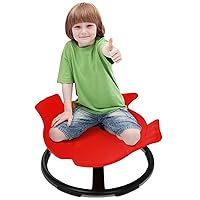 Red Spin Chair for Kids Autism 3+, Sensory Swivel Chair, Training Child’s Concentration Non Slip Sensory Chair Relieve Motion Sickness Symptoms Outdoor and Indoor