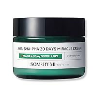 AHA BHA PHA 30 Days Miracle Cream - 2.02Oz, 60ml - Made from Tea Tree Water for Sensitive Skin - Mild Face Moisturizer for Skin Calming and Soothing - Pore and Sebum Care - Korean Skin Care