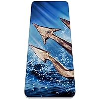 Trident Emerging from the Sea 1/4 Inch Extra Thick Yoga Mat for Women, Non Slip TPE Yoga Mat for Exercise, Fitness, Pilates , Floor Workout 72’’ x 24’’