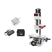 Huanyu Mini Drill Press Electric Bench Drilling Machine Drilling Tapping Slot Milling 3 in 1 Micro Drilling Tool with Specific Vise Compound Drilling Slide Table For Wood Aluminum Copper