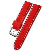19/20mm 21/22mm Silicone Rubber Watchband for IWC Big Pilot's Watches Spitfire Portofino Family Mark 18 Strap (Color : Red White, Size : 19mm)