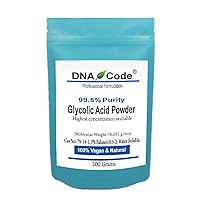 DNA Code®- DIY Glycolic Crystal Powder 99.5% Purity, Cosmetic Grade. Make Your Own Peel and Mask. Add to Cream, Moisturizer…