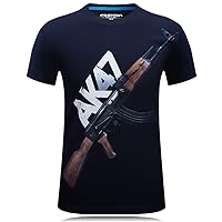 Men's Short Sleeve Professional 3D Digital Printed T-Shirts AK-47
