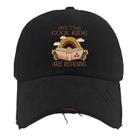 All The Cool Kids are Reading Hats Youth Golf Hat AllBlack Hiking Hat Women Gifts for Men Running Hats